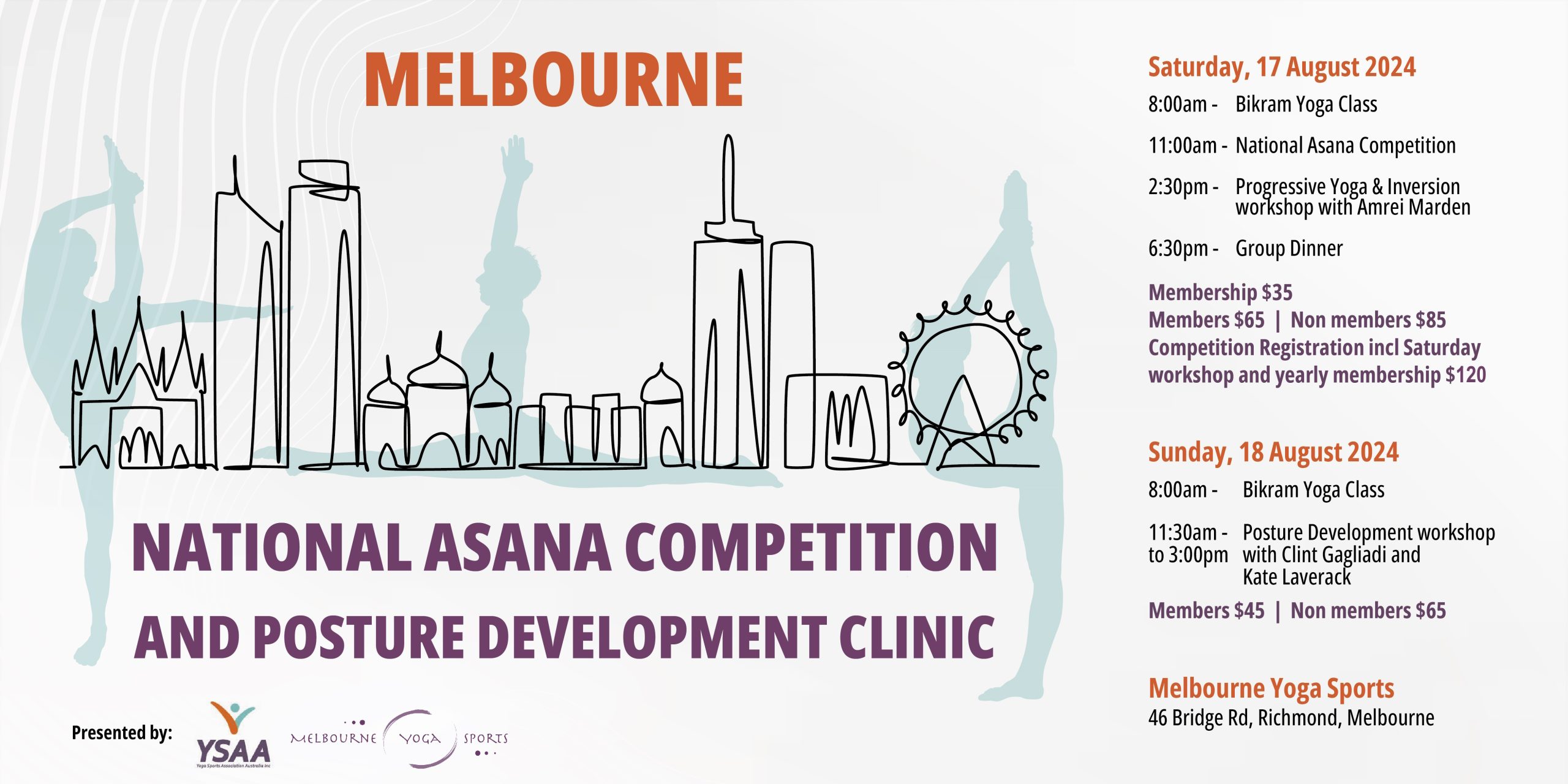 Yoga Asana 2024 and 2 day work shop Melbourne Yoga Sports